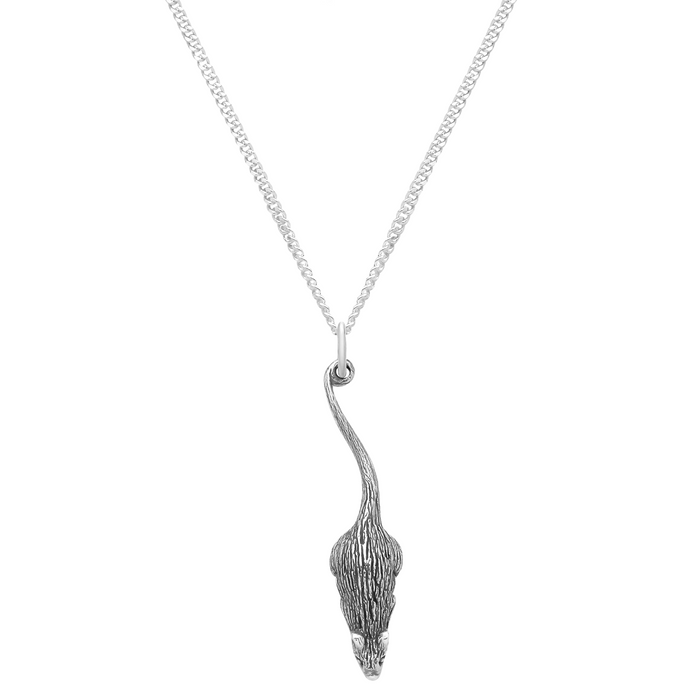 Sterling silver rat necklace alternative spooky gothic jewellery