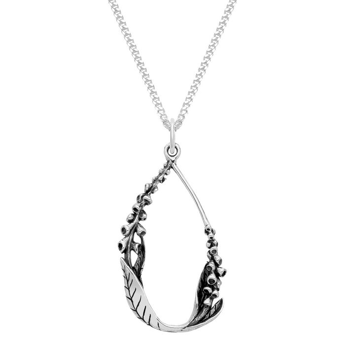 Sterling silver foxglove necklace nature alternative jewellery