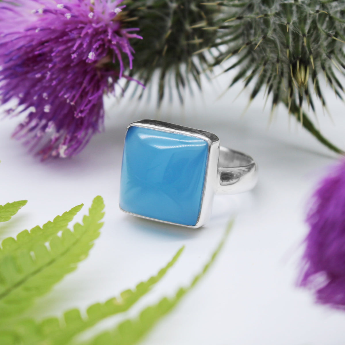 SUMMER STREAM - Sterling Silver & Blue Chalcedony Ring - US 6