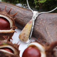 CATACOMB - Sterling Silver & Graveyard Plume Agate Necklace