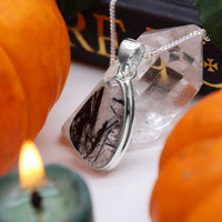 FRACTURE - Sterling Silver & Black Rutile Necklace