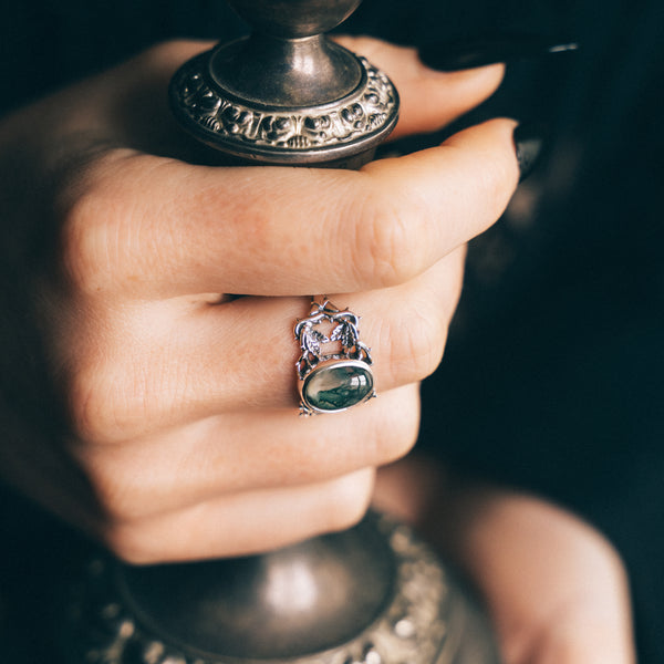 WILD WOODS - Moss Agate & Sterling Silver Ring