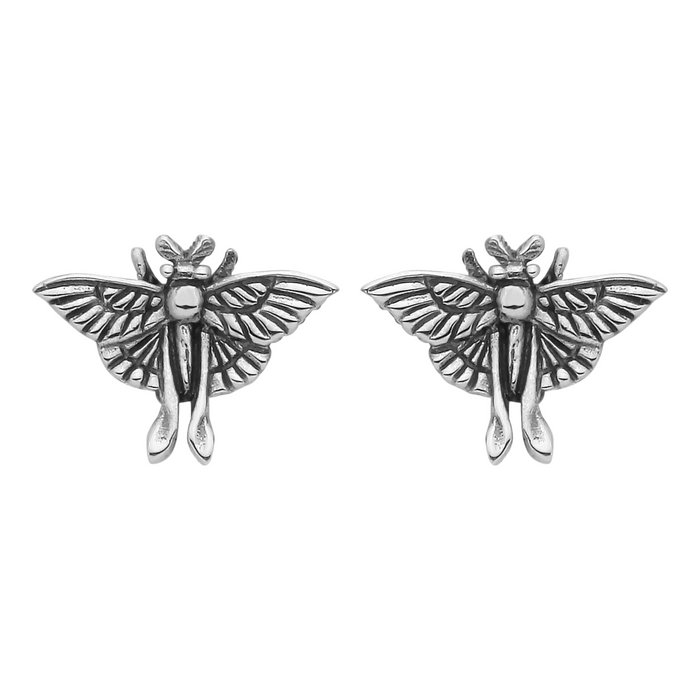 sterling silver luna moth earrings alt gothic halloween jewellery alternative