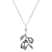 Sterling silver mistletoe Christmas necklace alternative Christmas jewellery