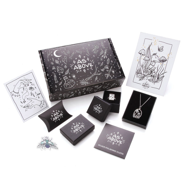STAY WEIRD - Sterling Silver Necklace & Hoop Gift Set