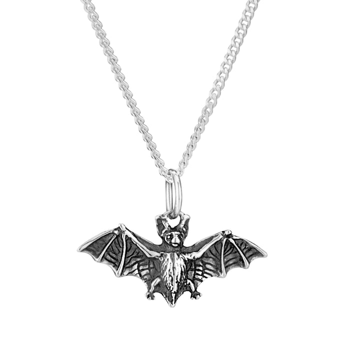 Sterling silver bat necklace Halloween spooky gothic jewellery