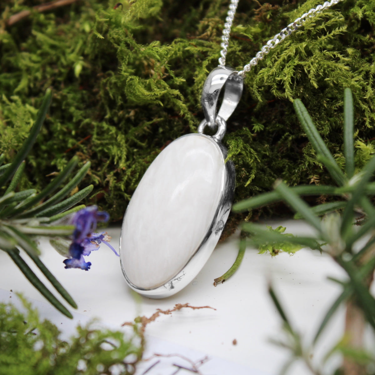 LILY OF THE VALLEY - Sterling Silver & Scholarsite Necklace