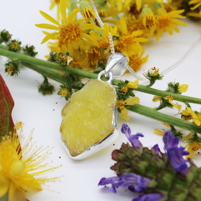 SUNBEAM - Sterling Silver & Brucite Necklace