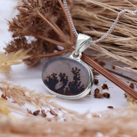HARVEST - Sterling Silver & Scenic Agate Necklace