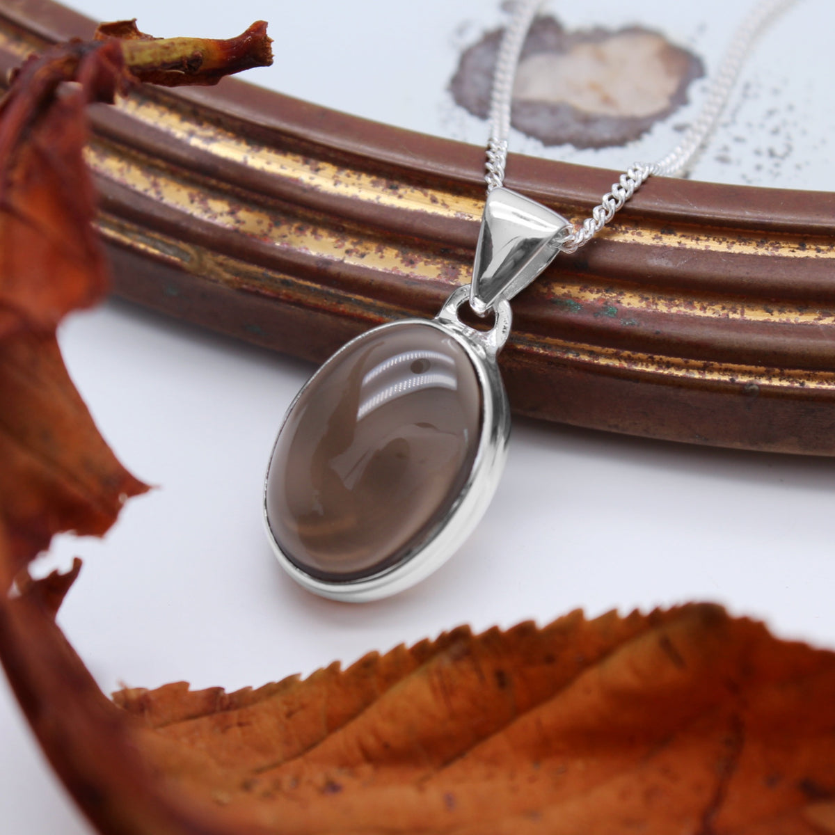 SMOKEY - Sterling Silver & Smokey Quartz Necklace