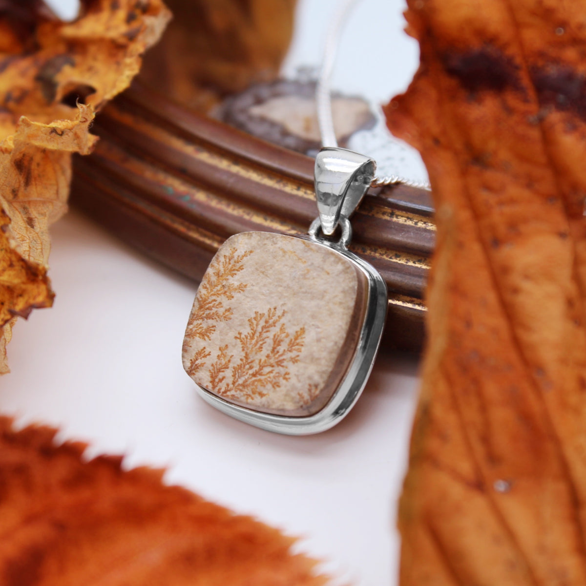 HARVEST - Sterling Silver & Psilomelane Dendrite Necklace