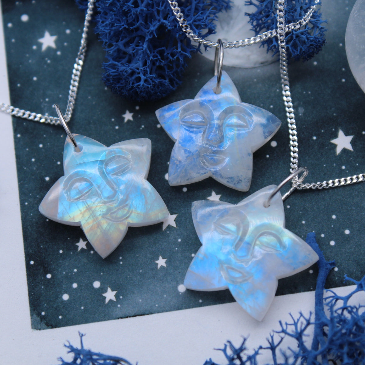 STAR MAN - Sterling Silver & Moonstone Necklace - SECONDS