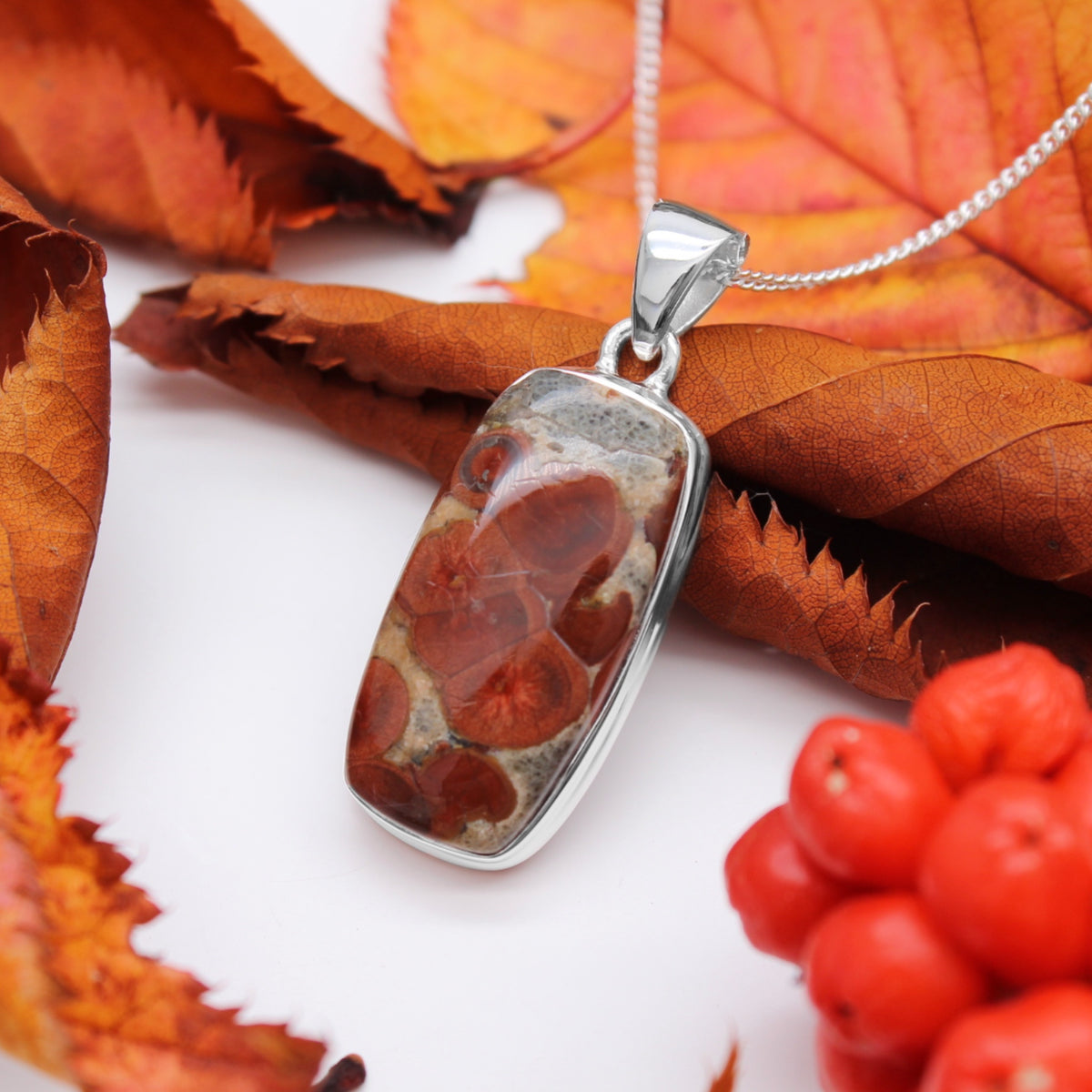 REDWOOD - Sterling Silver & Peanut Obsidian Necklace