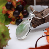 LICHEN - Sterling Silver & Aquaprase Necklace