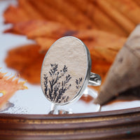 HARVEST - Sterling Silver & Psilomelane Dendrite Ring - US 8