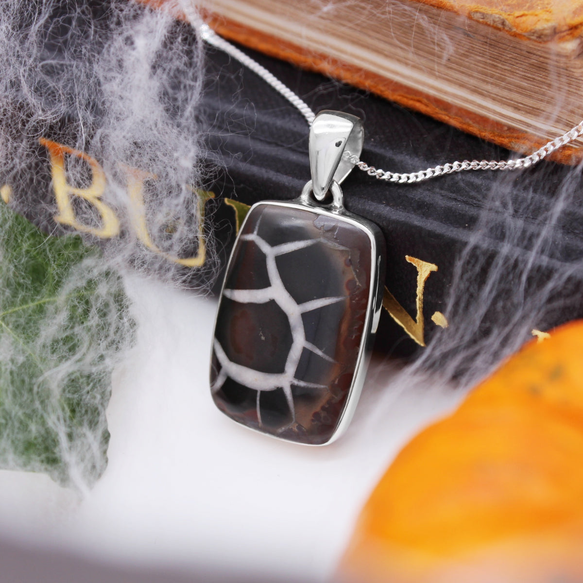 DRAGON STONE - Sterling Silver & Septarian Necklace