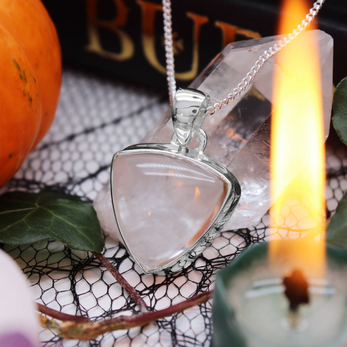 CRYSTAL BALL - Sterling Silver & Quartz Necklace