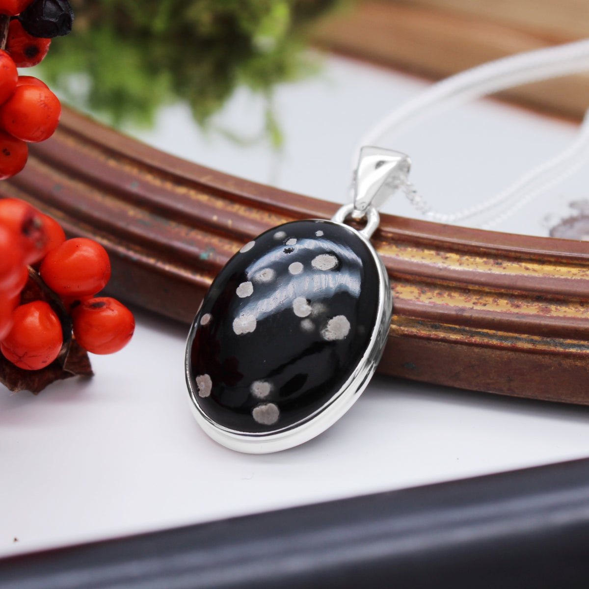 GALAXY - Sterling Silver & Galaxy Obsidian Necklace