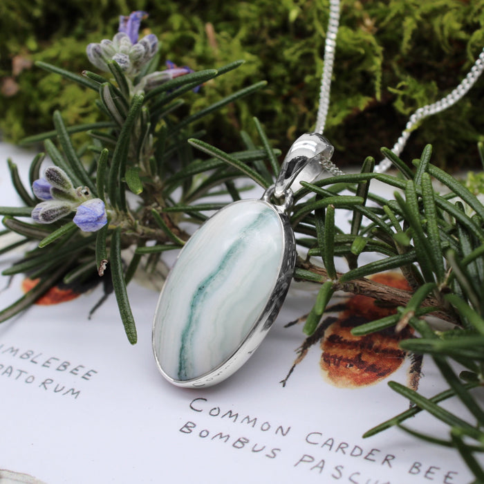 SAPLING - Sterling Silver & Green Opal Necklace
