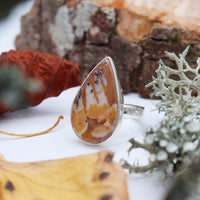 FAWN - Sterling Silver & Deer Fawn Jasper Ring - US 6