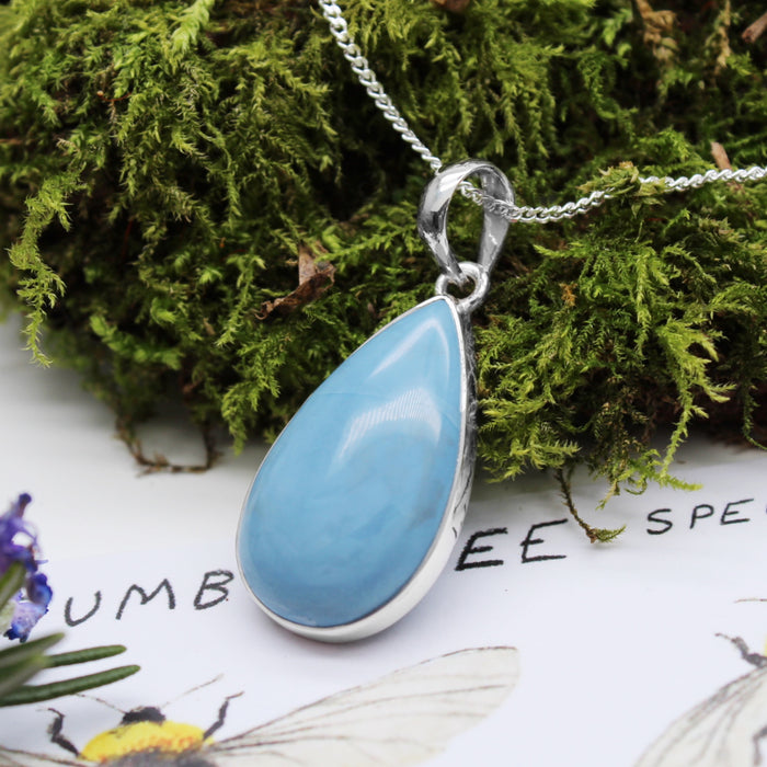 COOL WATERS - Sterling Silver & Blue Opal Necklace