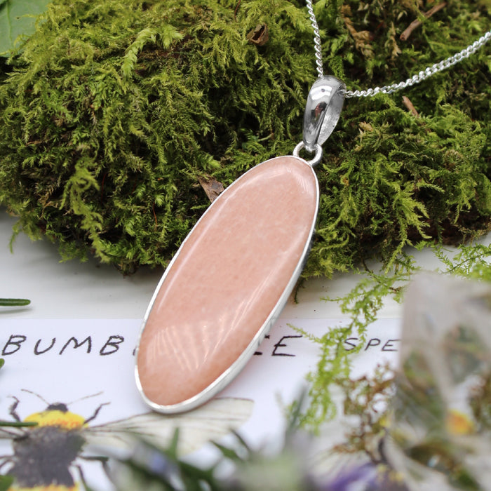 BLOOM - Sterling Silver & Peach Amazonite Necklace