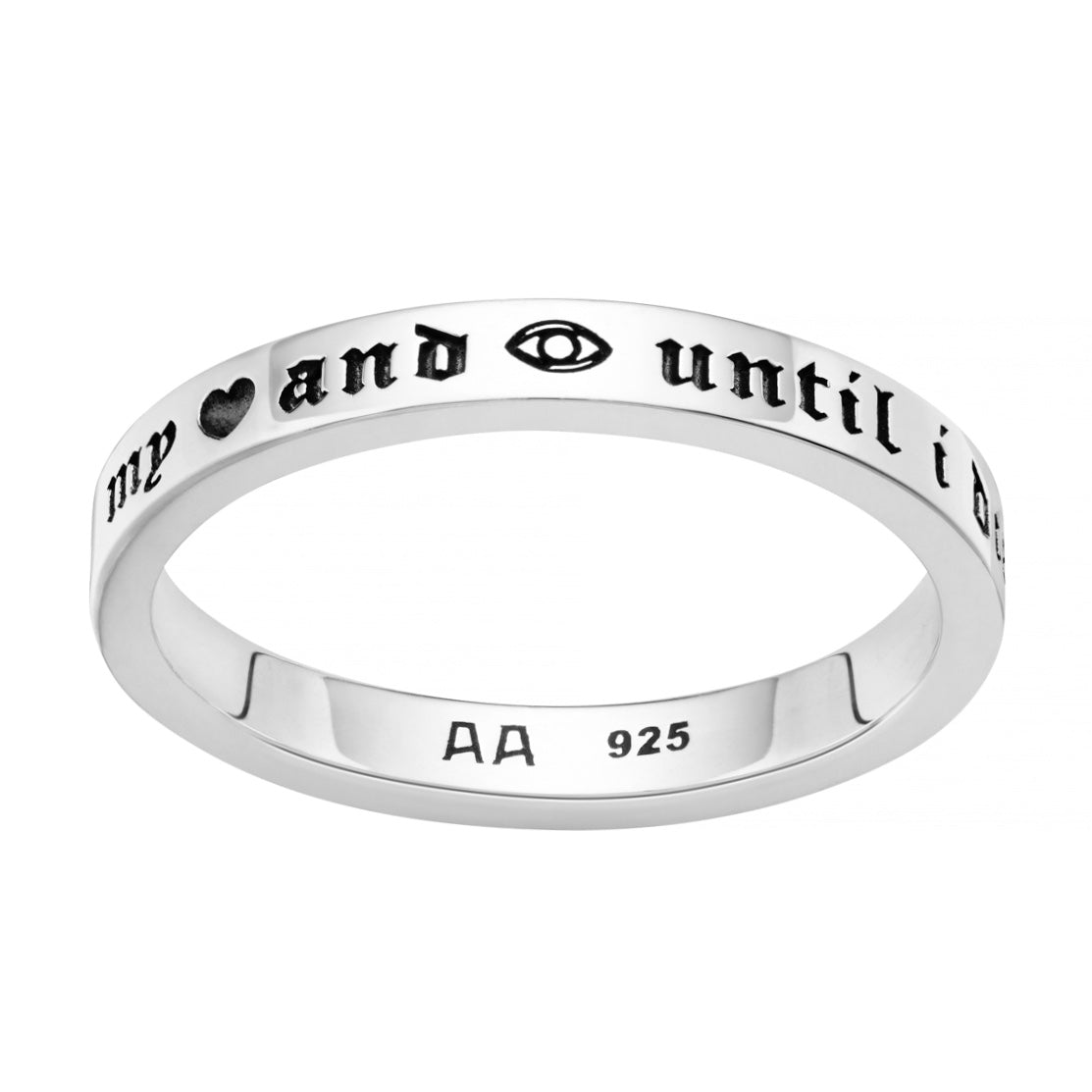 HEART AND EYE - Sterling Silver Ring - LAST CHANCE
